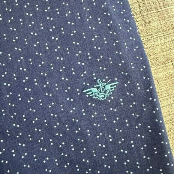 Dockers Navy blue with white long sleeve button down dress shirt men's Large - Picture 5 of 5